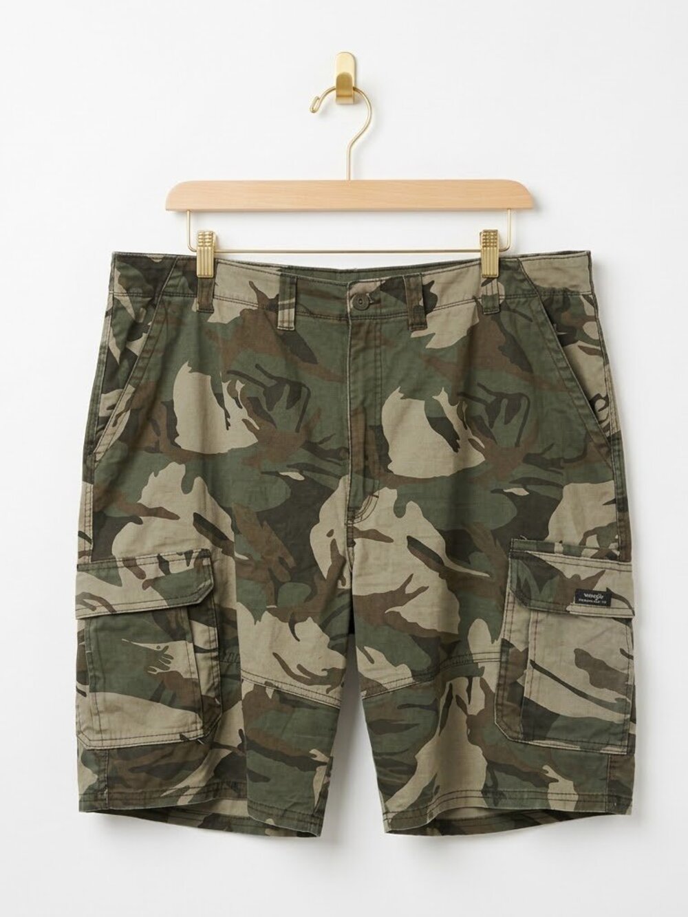 Wrangler Camo Cargo Shorts Mens Size 44 Woodland Camouflage Skater Y2K Gorpcore